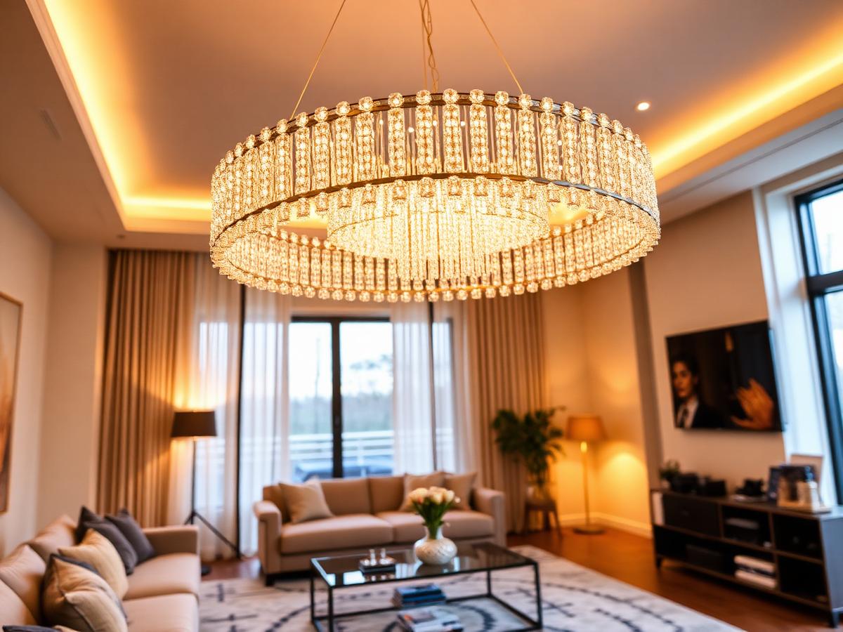 HDC 22 Lights Luxury Multi-Drop Moon Ball Chandelier