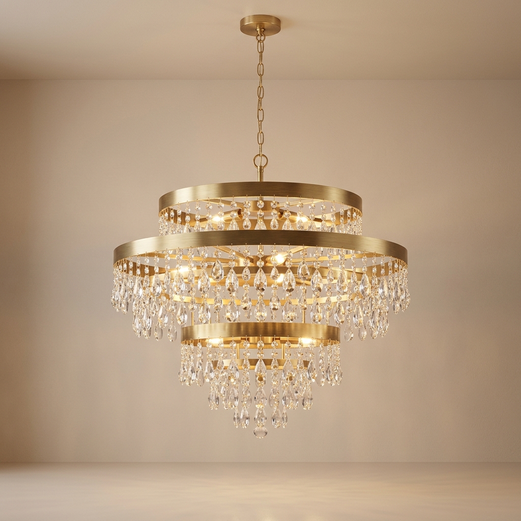 Lumière Grand Raindrop Crystal Staircase Chandelier